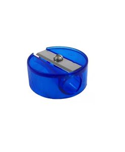 Apontador redondo simples transparente azul