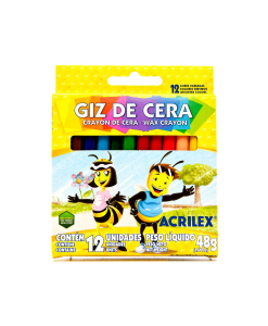 Giz de Cera 12 cores 48g Acrilex