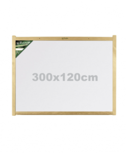 Quadro Branco Borda em Madeira 300x120cm Souza