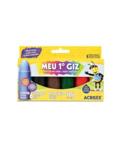 Meu 1º Giz de Cera 6 Cores 185g - Acrilex