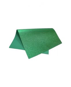 Folha em EVA Glitter 1,5mm 40 x 60cm Verde - Leo & Leo