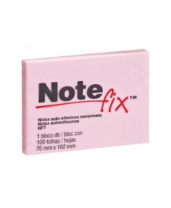 Bloco Adesivo Rosa 76mm x 102mm 100 Folhas Note Fix 3M REF 241055