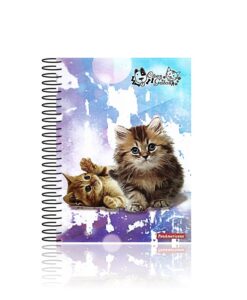 Caderno Universitário Espiral 15 Matérias Cães e Gatos 300 folhas Capa Dura Panamericana REF 399734