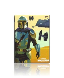 Caderno Universitário Brochurão Costurado Star Wars Mandalorian 80 Folhas 200mm X 275mm Jandaia REF 399901