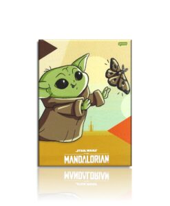 Caderno Universitário Brochurão Costurado Star Wars Mandalorian 80 Folhas 200mm X 275mm Jandaia REF 399902